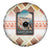 Santorini Greece Spare Tire Cover Sunset Village Print and Mediterranean Geometric Pattern