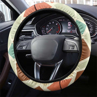Santorini Greece Steering Wheel Cover Sunset Village Print and Mediterranean Geometric Pattern
