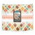 Santorini Greece Tapestry Sunset Village Print and Mediterranean Geometric Pattern