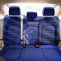 Greek Pride Back Car Seat Cover with Ancient Sculpture and National Map Graphic