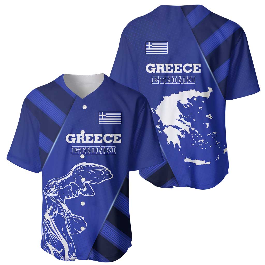 Greek Pride Baseball Jersey with Ancient Sculpture and National Map Graphic