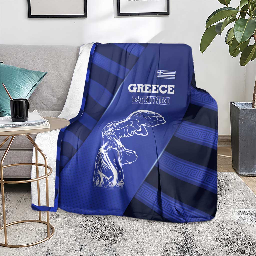 Greek Pride Blanket with Ancient Sculpture and National Map Graphic