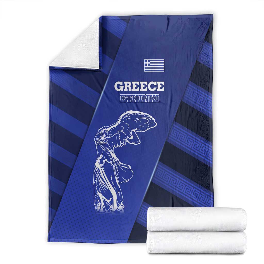 Greek Pride Blanket with Ancient Sculpture and National Map Graphic