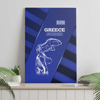 Greek Pride Canvas Wall Art with Ancient Sculpture and National Map Graphic