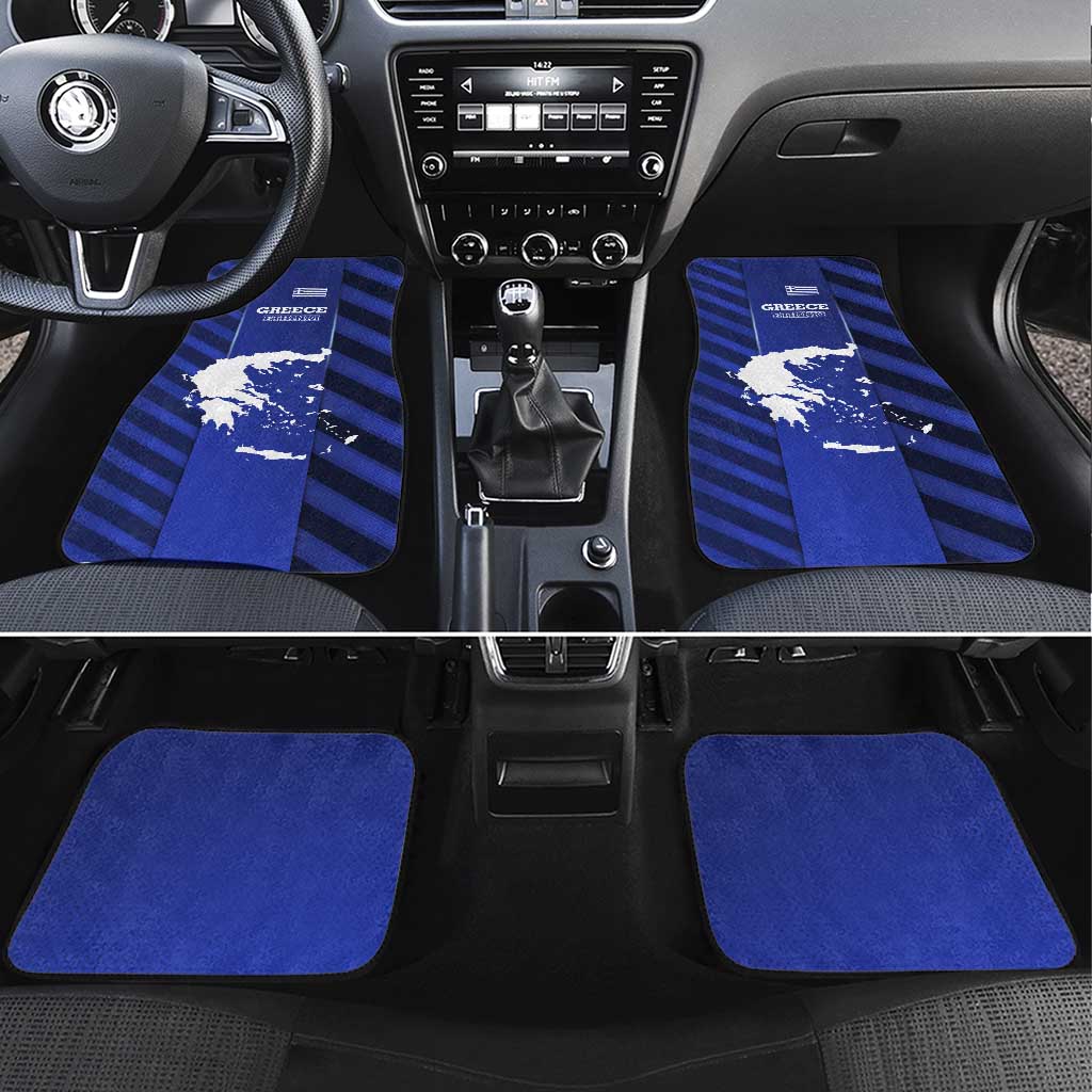 Greek Pride Car Mats with Ancient Sculpture and National Map Graphic