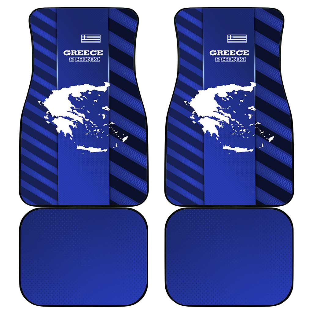 Greek Pride Car Mats with Ancient Sculpture and National Map Graphic