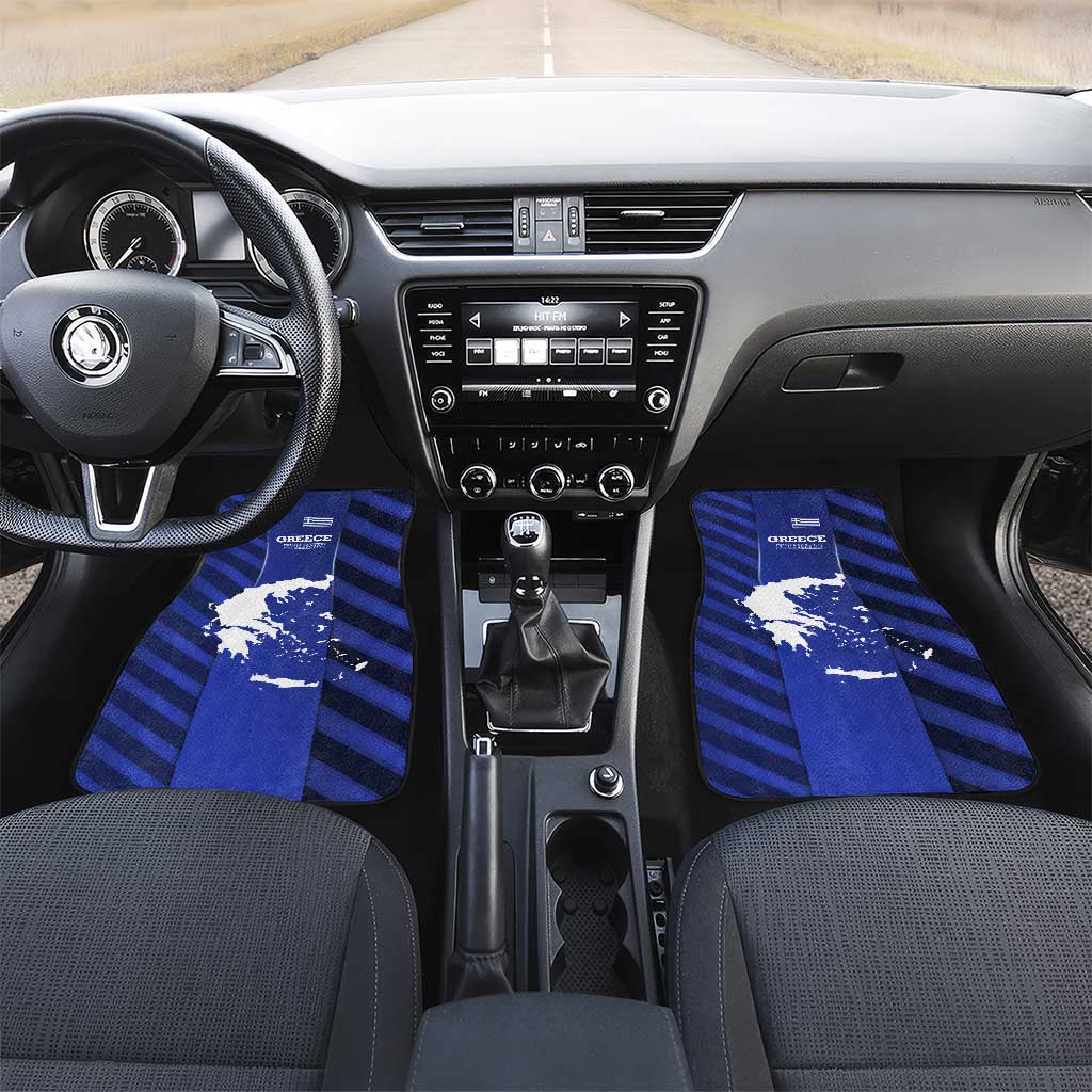 Greek Pride Car Mats with Ancient Sculpture and National Map Graphic