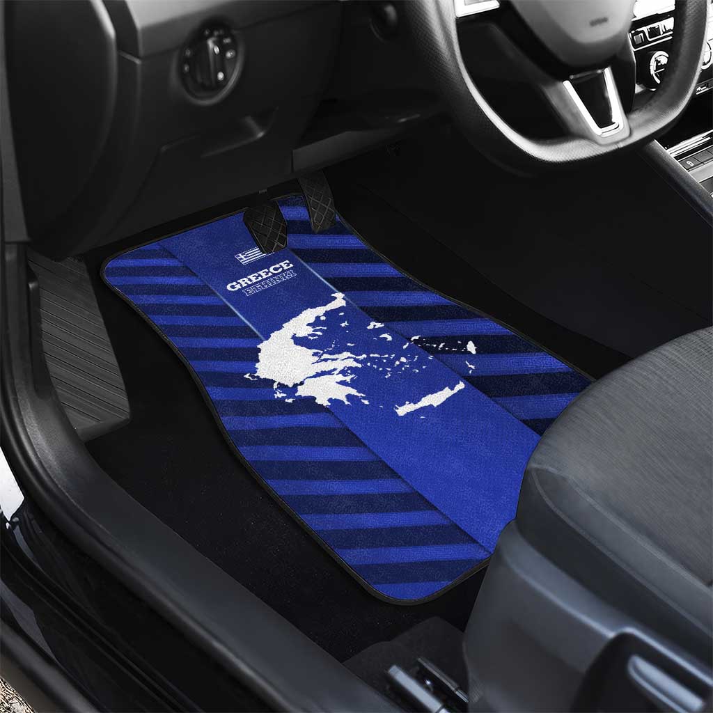 Greek Pride Car Mats with Ancient Sculpture and National Map Graphic