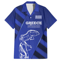 Greek Pride Family Matching Off The Shoulder Long Sleeve Dress and Hawaiian Shirt with Ancient Sculpture and National Map Graphic