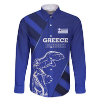 Greek Pride Family Matching Off The Shoulder Long Sleeve Dress and Hawaiian Shirt with Ancient Sculpture and National Map Graphic