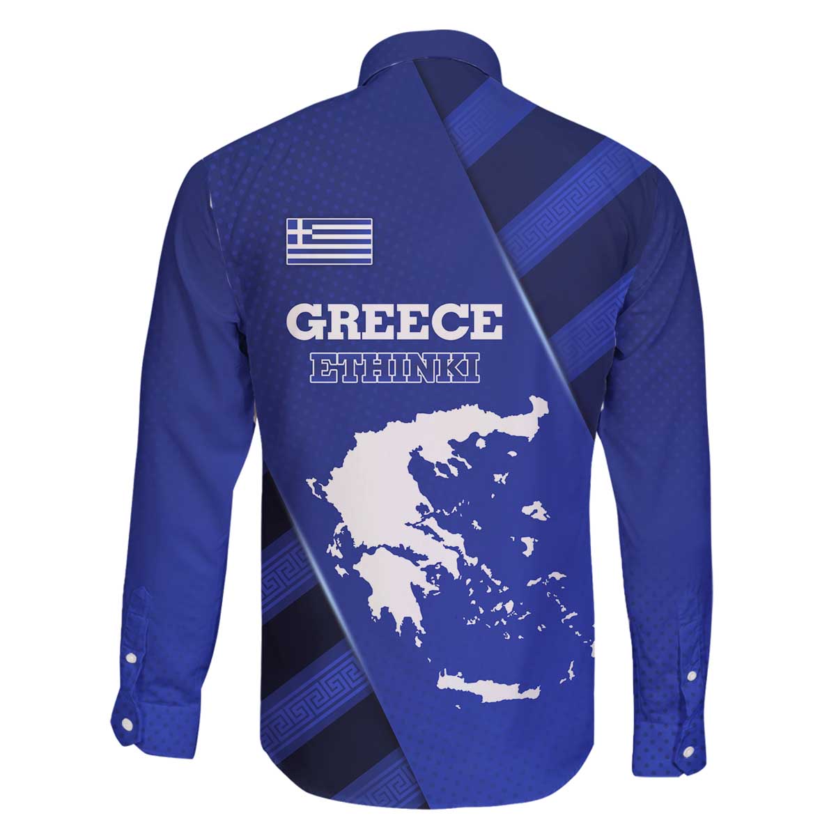 Greek Pride Family Matching Off The Shoulder Long Sleeve Dress and Hawaiian Shirt with Ancient Sculpture and National Map Graphic