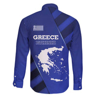 Greek Pride Family Matching Off The Shoulder Long Sleeve Dress and Hawaiian Shirt with Ancient Sculpture and National Map Graphic