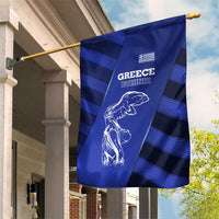 Greek Pride Garden Flag with Ancient Sculpture and National Map Graphic