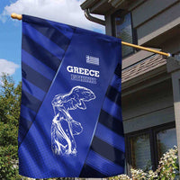 Greek Pride Garden Flag with Ancient Sculpture and National Map Graphic