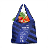 Greek Pride Grocery Bag with Ancient Sculpture and National Map Graphic