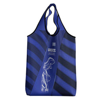 Greek Pride Grocery Bag with Ancient Sculpture and National Map Graphic