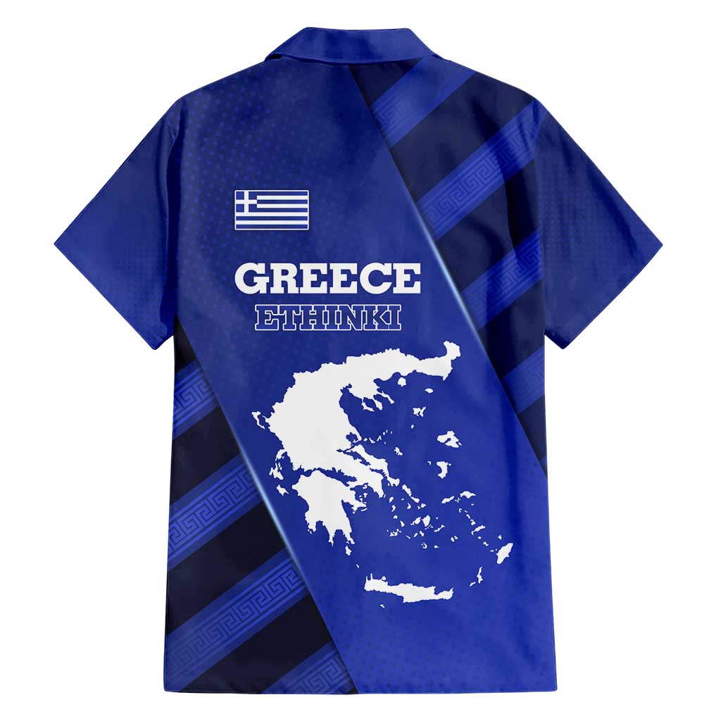 Greek Pride Hawaiian Shirt with Ancient Sculpture and National Map Graphic