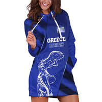 Greek Pride Hoodie Dress with Ancient Sculpture and National Map Graphic