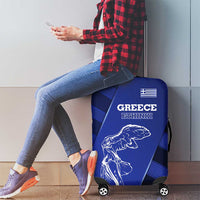 Greek Pride Luggage Cover with Ancient Sculpture and National Map Graphic