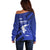 Greek Pride Off Shoulder Sweater with Ancient Sculpture and National Map Graphic