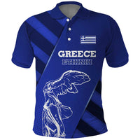 Greek Pride Polo Shirt with Ancient Sculpture and National Map Graphic