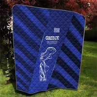 Greek Pride Quilt with Ancient Sculpture and National Map Graphic