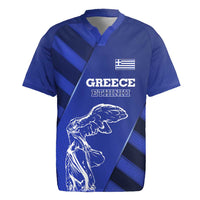 Greek Pride Rugby Jersey with Ancient Sculpture and National Map Graphic
