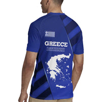 Greek Pride Rugby Jersey with Ancient Sculpture and National Map Graphic