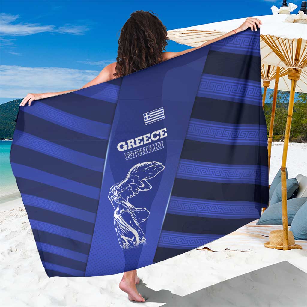Greek Pride Sarong with Ancient Sculpture and National Map Graphic