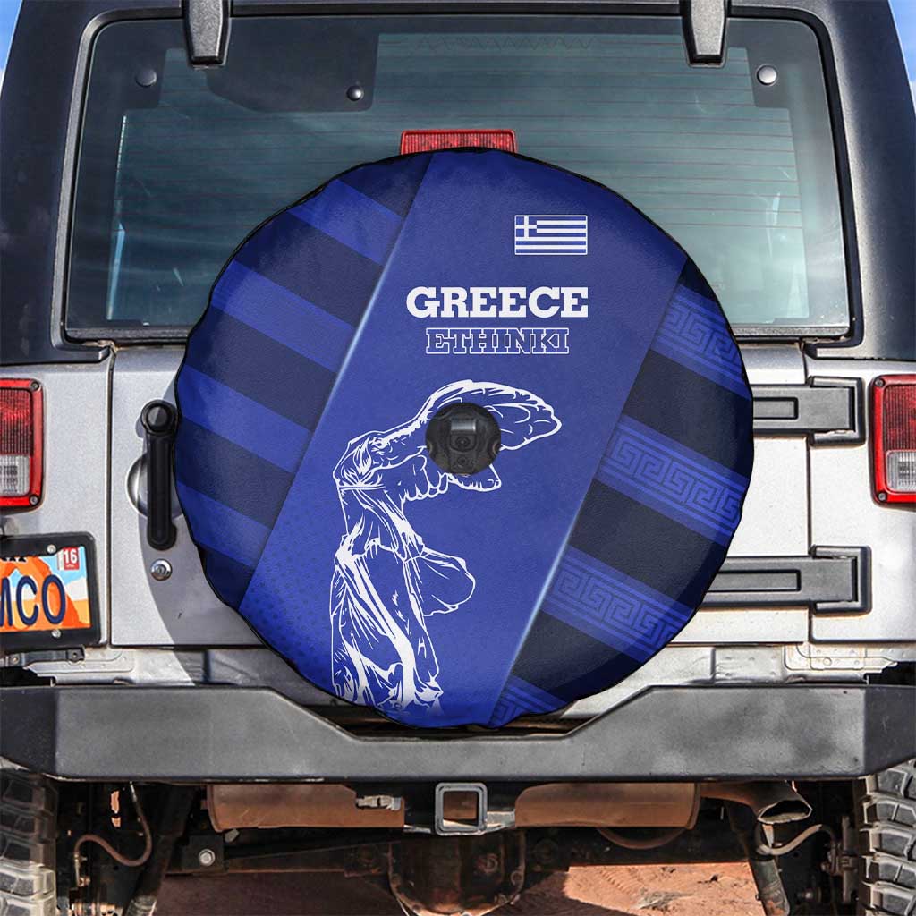 Greek Pride Spare Tire Cover with Ancient Sculpture and National Map Graphic
