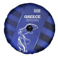 Greek Pride Spare Tire Cover with Ancient Sculpture and National Map Graphic