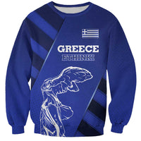 Greek Pride Sweatshirt with Ancient Sculpture and National Map Graphic