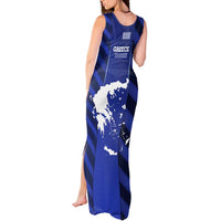 Greek Pride Tank Maxi Dress with Ancient Sculpture and National Map Graphic