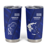 Greek Pride Tumbler Cup with Ancient Sculpture and National Map Graphic