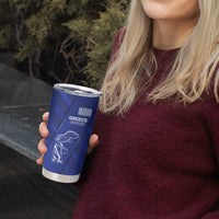 Greek Pride Tumbler Cup with Ancient Sculpture and National Map Graphic