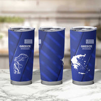 Greek Pride Tumbler Cup with Ancient Sculpture and National Map Graphic