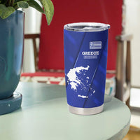 Greek Pride Tumbler Cup with Ancient Sculpture and National Map Graphic
