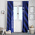 Greek Pride Window Curtain with Ancient Sculpture and National Map Graphic
