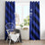 Greek Pride Window Curtain with Ancient Sculpture and National Map Graphic