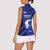 Greek Pride Women Sleeveless Polo Shirt with Ancient Sculpture and National Map Graphic