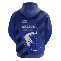 Greek Pride Zip Hoodie with Ancient Sculpture and National Map Graphic