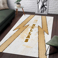 Hellas Athletic Area Rug with Ancient Greek Shield Graphic and Numbered Back