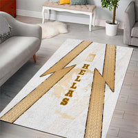 Hellas Athletic Area Rug with Ancient Greek Shield Graphic and Numbered Back