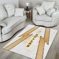 Hellas Athletic Area Rug with Ancient Greek Shield Graphic and Numbered Back