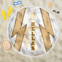 Hellas Athletic Beach Blanket with Ancient Greek Shield Graphic and Numbered Back