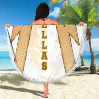 Hellas Athletic Beach Blanket with Ancient Greek Shield Graphic and Numbered Back