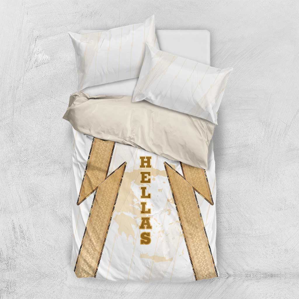 Hellas Athletic Bedding Set with Ancient Greek Shield Graphic and Numbered Back