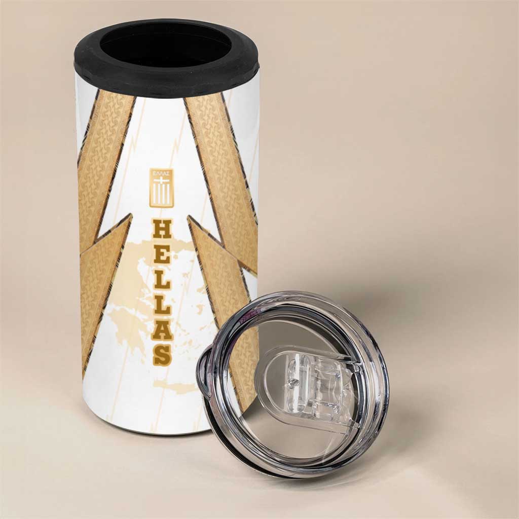 Hellas Athletic 4 in 1 Can Cooler Tumbler with Ancient Greek Shield Graphic and Numbered Back