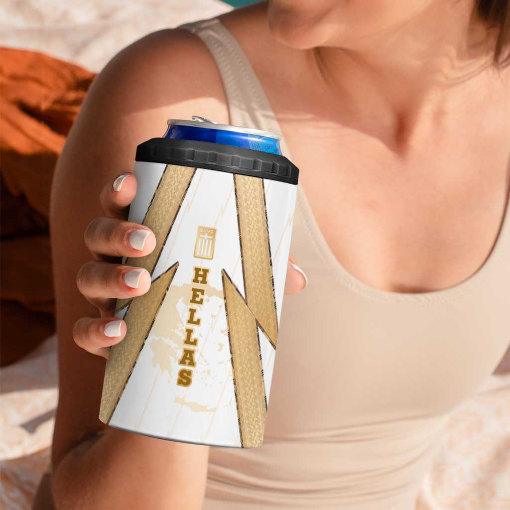 Hellas Athletic 4 in 1 Can Cooler Tumbler with Ancient Greek Shield Graphic and Numbered Back