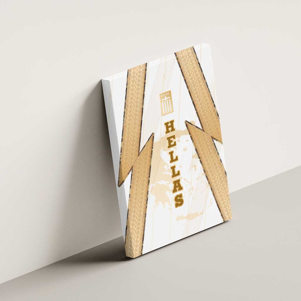 Hellas Athletic Canvas Wall Art with Ancient Greek Shield Graphic and Numbered Back